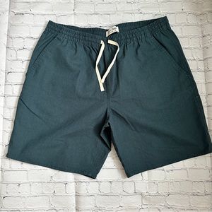 Line Of Trade Shorts Men XL Navy Blue Solid Drawstring 8" Inseam Preppy